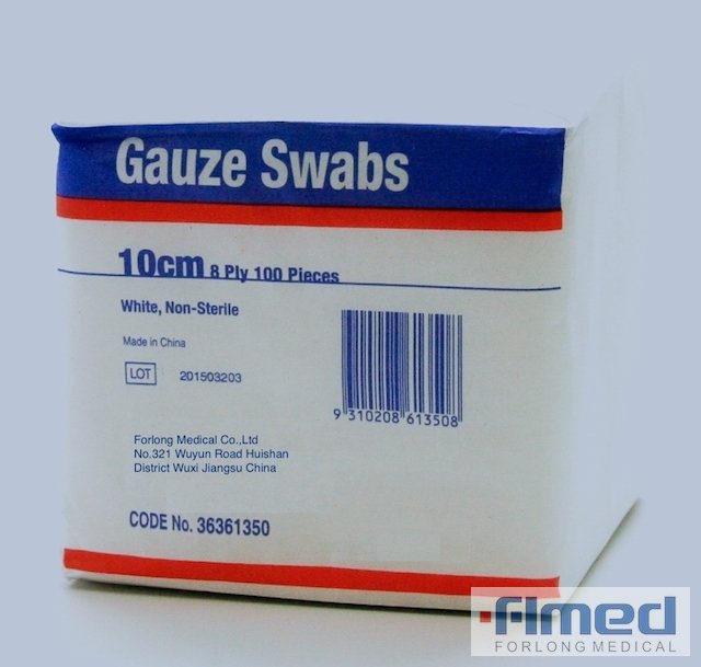 Cotonetes de gaze médica não estéril (embalagem de 100)